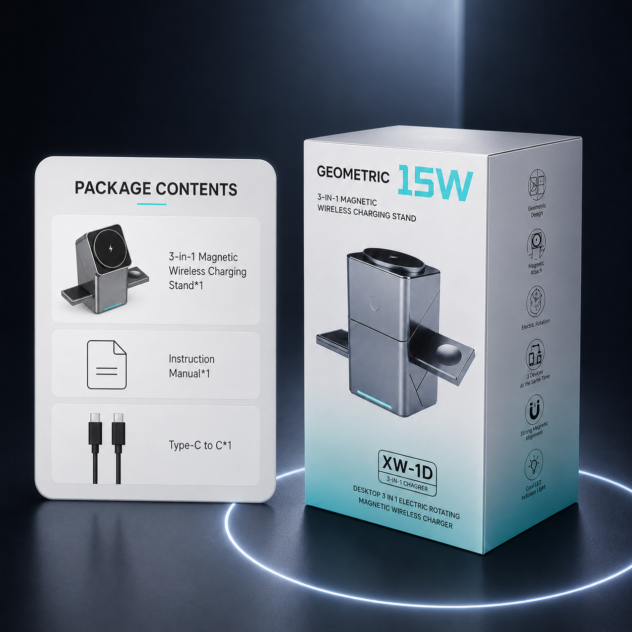 Hollis PivotCharge 3-in-1 Qi2 Stand